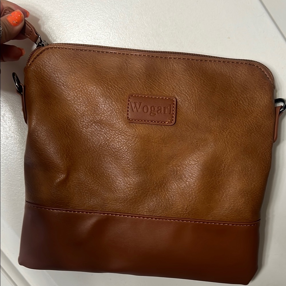 NWOT Brown Leather Women Crossbody Bag